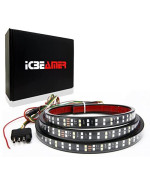 Icbeamer Single Row 60 Inch Led 2 Color Red White For Pick Uptruck Tailgate Light Bar Side Bed Light Strip Bar Ip67 Waterproof Reverse- 5 Functions Brakerunningsequential Turn Signalsreverse