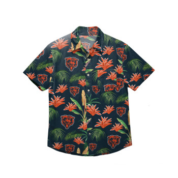 Foco Mens Nfl Team Logo Floral Aloha Tropical Button Up Shirt, Victory Vacay, Xx-Large