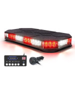 Xprite Led Strobe Lights Bar Magnetic Mount Emergency Security Warning Caution Flashing Light, For Vehicles Tow Trucks Snowplow - White Red