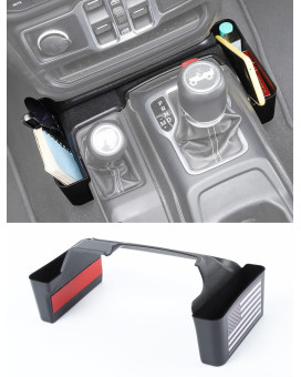 Savadicar Gt-2 Shifter Storage Box With Microfibers, Usa Flag Gear Shift Console Tray Organizer For 2018-2023 Jeep Wrangler Jl Jlu & Gladiator Jt Truck, Interior Accessories, Black,1 Pcs