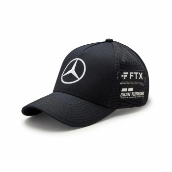 Mercedes Amg Petronas Formula One Team - Official Formula 1 Merchandise - Lewis Hamilton 2022 Team Trucker Cap - Black - One Size