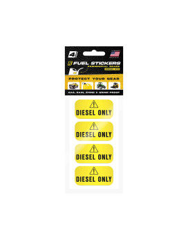 Diesel Only Sticker (Yellow), Labels For Tractors, Construction And Heavy Equipment - Weather Proof, Extreme Stick, Commercial Grade Diesel Labels By Fuel Stickers - Usa Made (2X1 Inch), 20 Labels