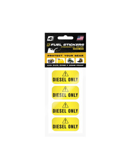 Diesel Only Sticker (Yellow), Labels For Tractors, Construction And Heavy Equipment - Weather Proof, Extreme Stick, Commercial Grade Diesel Labels By Fuel Stickers - Usa Made (2X1 Inch), 48 Labels