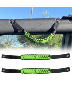 Bestaoo Roll Bar Grab Handles Paracord Grip Handle For Ford Bronco Accessories 2021 2022, 2 Pack (Green)