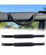 Bestaoo Roll Bar Grab Handles Paracord Grip Handle For Ford Bronco Accessories 2021 2022, 2 Pack (Black)