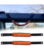 Bestaoo Roll Bar Grab Handles Paracord Grip Handle For Ford Bronco Accessories 2021 2022, 2 Pack (Orange)