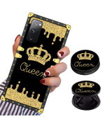 Lsl Compatible With Samsung Galaxy S20 Fe 5G Square Phone Case, Queen Golden Crown Luxury Tpu Plating Corner Shockproof Protection Cover For Women Girls, For Galaxy S20 Fe 5G