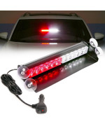 Booyu 148In Led Windshield Emergency Strobe Dash Light Bar 1224V Interior Visor Deck Flashing Hazard Safety Warning Lights For Police Law Enforcement Pov Trucks Vehicles Redwhite]12 Leds]18W]