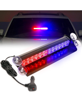 Booyu 148In Led Windshield Emergency Strobe Dash Light Bar 1224V Interior Visor Deck Flashing Hazard Safety Warning Lights For Police Law Enforcement Pov Trucks Vehicles Redblue]12 Leds]18W]