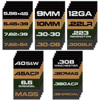 Aolamegs Ammo Can Vinyl Sticker Set, Caliber Decal Labels For Ammo Cans 22 223 308 9Mm 380 45 556 762 12Ga 300Blk (80 Pack20 Varieties)