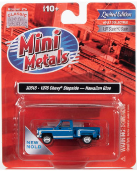 Classic Metal Works 1976 Chevy Stepside Pickup (Hawaiian Blue) 1:87 Ho Scale