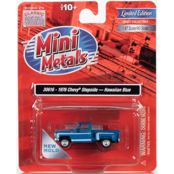 Classic Metal Works 1976 Chevy Stepside Pickup (Hawaiian Blue) 1:87 Ho Scale