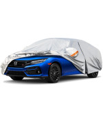 Kayme 6 Layers Car Cover Custom Fit For Honda Civic Sedancoupe (1991-2023) Outdoor Waterproof All Weather For Automobiles, Full Cover Rain Sun Uv Protection With Zipper Cotton