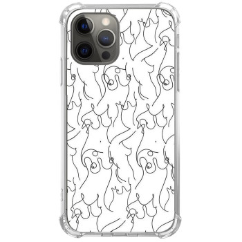 Eurdosmk Boobs Abstract Aesthetic Case Compatible With Iphone 12 Pro Max, Minimalist Female Nude Line Art Case For Iphone 12 Pro Max For Teens Men And Women, Trendy Cool Tpu Bumper Phone Case Cover