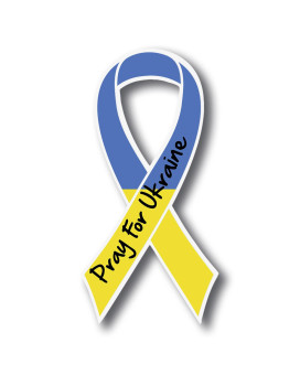 Magnet Me Up Pray For Ukraine Ribbon Magnet Decal, 35X7 Inches, Heavy Duty Automotive Magnet For Car Truck Suv