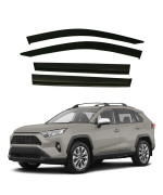 Zzdsnj Rain Guard 4-Piece For 2019-2022 Toyota Rav4 Windows Visor Shield Shade Smoke