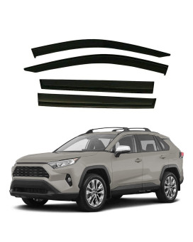 Zzdsnj Rain Guard 4-Piece For 2019-2022 Toyota Rav4 Windows Visor Shield Shade Smoke