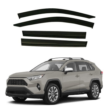 Zzdsnj Rain Guard 4-Piece For 2019-2022 Toyota Rav4 Windows Visor Shield Shade Smoke