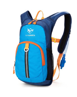 Ivygreen Kids Hydration Backpack, Hiking Backpack For Boys Or Girls With 15L Water Bladder, Blue