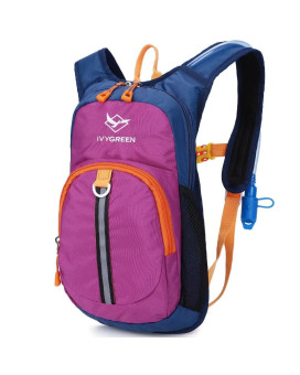 Ivygreen Kids Hydration Backpack, Hiking Backpack For Boys Or Girls With 15L Water Bladder, Purple