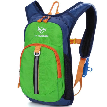 Ivygreen Kids Hydration Backpack, Hiking Backpack For Boys Or Girls With 15L Water Bladder, Green