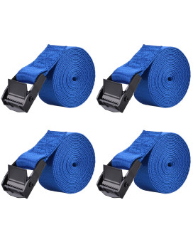 Azarxis Lashing Strap Adjustable Cam Buckle Tie Down Heavy Duty Secure Straps Up To 441 Lbs Capacity For Motorcycle Kayak Canoe Trailer Cargo Truck Bicycle Luggage (Blue - 4 Pcs - 79 X 1)