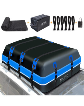 21 Cubic Feet Soft-Shell Waterproof Car Roof Top Carrier,Rooftop Cargo Carrier For Cars With Or Without Racks - Easy To Install Soft Rooftop Luggage Carriers Includes 10 Reinforced Straps