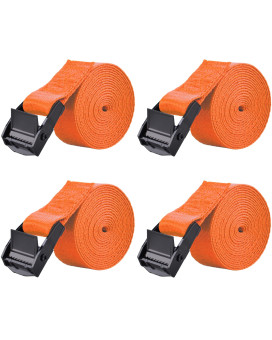 Azarxis Lashing Strap Adjustable Cam Buckle Tie Down Heavy Duty Secure Straps Up To 441 Lbs Capacity For Motorcycle Kayak Canoe Trailer Cargo Truck Bicycle Luggage (Orange - 4 Pcs - 79 X 1)