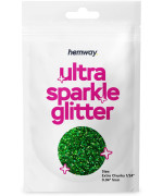 Hemway Premium Ultra Sparkle Glitter Multi Purpose Metallic Flake For Arts Crafts Nails Cosmetics Resin Festival Face - Emerald Green Holographic - Extra Chunky (124 0040 1Mm) 10G 035Oz Sample