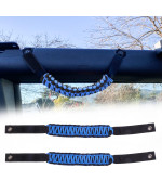 Bestaoo Roll Bar Grab Handles Paracord Grip Handle For Ford Bronco Accessories 2021 2022, 2 Pack (Blue)