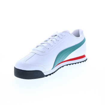 Puma Mens Roma Sneaker, White-Alpine Green Team Gold, 115