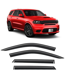 Voron Glass Tape-On Extra Durable Rain Guards For Dodge Durango 2011-2023, Window Deflectors, Vent Window Visors, 4 Pieces - 120235