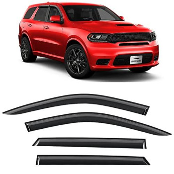 Voron Glass Tape-On Extra Durable Rain Guards For Dodge Durango 2011-2023, Window Deflectors, Vent Window Visors, 4 Pieces - 120235