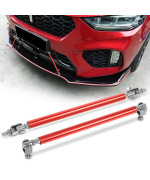 Adjustable Front Splitter Support Rods, Auxmart 6-9 Bumper Lip Splitter Diffuser Strut Rod Tie Support Bars Fit Most Vehicles, Pack Of 2, Red