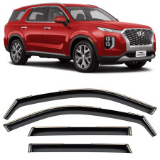 Voron Glass In-Channel Extra Durable Rain Guards For Hyundai Palisade 2021-2023, Window Deflectors, Vent Window Visors, 4 Pieces - 220240