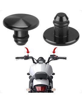 Evermotor 2Pcs Universal Motorcycle M8 6065-T6 Cnc Aluminum Anodic Oxidation Motorcycle Mirror Blind Plug Covering Screws Thread Blanking Mirror Hole Plugs Hole Caps With Embossing B