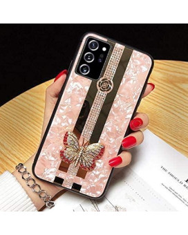 Supshop S20Fe For Samsung Galaxy S20 Fe Case For Women Girls Luxury Classic Design Cute 3D Butterfly Glitter Bling Rhinestone Marble Mirror Pretty Cover Phone Skin,Pink