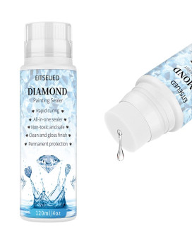 Eitseued Diamond Painting Sealer,Diamond Painting Sealer 120Ml With Sponge Head,5D Diamond Painting Glue Permanent Hold Shine Effect,Diy Conserver For Diamond Painting Puzzle Sets (4 Oz)