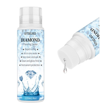 Eitseued Diamond Painting Sealer,Diamond Painting Sealer 120Ml With Sponge Head,5D Diamond Painting Glue Permanent Hold Shine Effect,Diy Conserver For Diamond Painting Puzzle Sets (4 Oz)