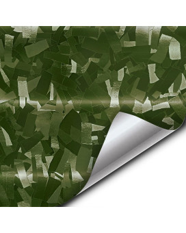 Vvivid Vinyl Camouflage Pattern Wrap Air-Release Adhesive Film Sheets (1Ft X 5Ft, Forest Green Forged Composite Carbon)