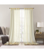 Dreaming Casa Yellow Sheer Curtains 96 Inches Long Rod Pocket Curtains 72 W X 96 L