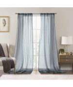 Dreaming Casa Grey Sheer Curtains 102 Inches Long Rod Pocket Curtains 84 W X 102 L