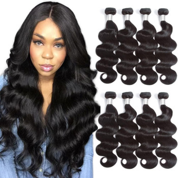 Beauty Princess Body Wave Human Hair 4 Bundles Double Weft 10A Brazilian Hair Bundles (18202224 Inch, 4 Bundles)