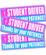 Sukh 3 Pcs Student Driver Car Magnet - New Driver Magnet For Car Funny Cute Reflective Magnetic Bumper Stickers Car Sign For Teen Driving