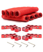 Ledaut Red 8Cyl Spark Plug Heat Shield Protector And 12Pc Engine Spark Plug Wire Separator Insulating Fire Sleeve Spark Plug Wire Protector With Divider Suit For 8Mm 9Mm 10Mm