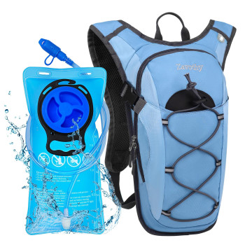 Zavothy Lightweight Hydration Backpack With 2L Water Bladder Water Backpack Hydration Pack For Cycling Running Biking Hiking Backpack Blue