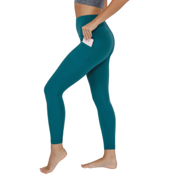 Yogalicious High Waist Ultra Soft Ankle Length Leggings With Pockets - Pacific Nude Tech - 1X