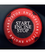 Rotary Car Start Button Cover Engine Start Button Cover Spin Engine Start Stop Button (L-Red-Black)