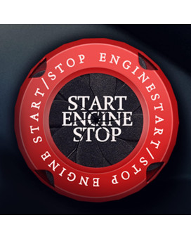 Rotary Car Start Button Cover Engine Start Button Cover Spin Engine Start Stop Button (L-Red-Black)