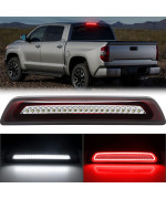 R&F Auto F1 Style Strobe Led Third Brake Light Replacement For Tundra 2007-2021 Pickup Trucks White Roof Cargo Light High Mount Stop Lamp Chmsl Red White Lens, Replace Oem 81570-0C050, 81570-0C051